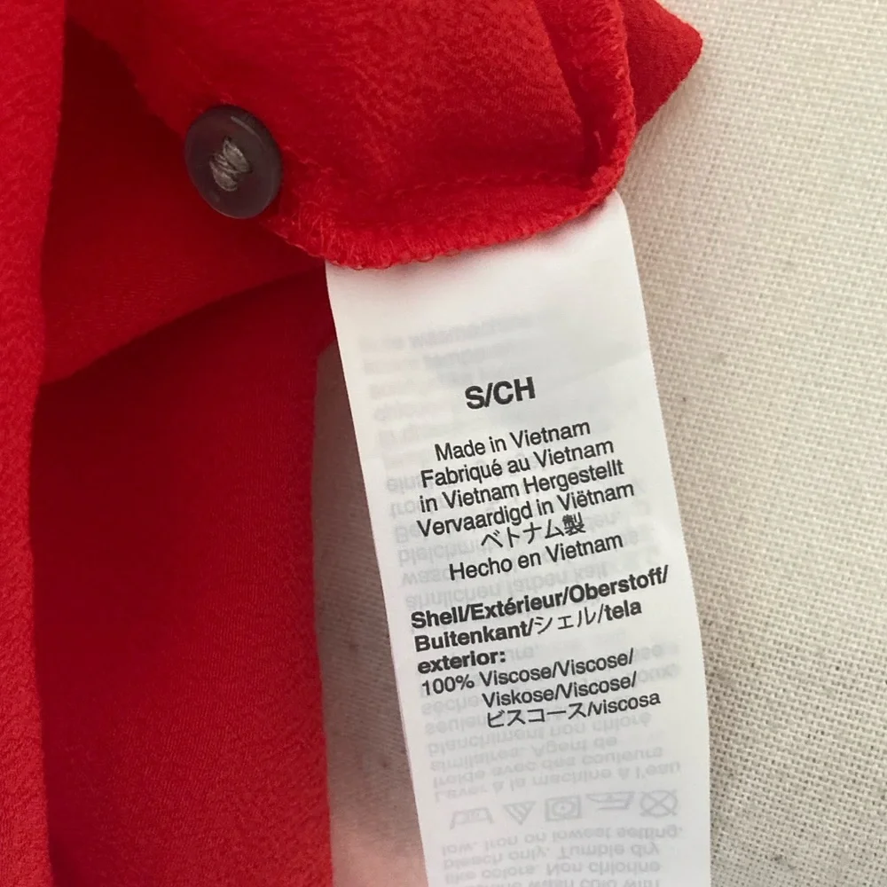 J. Crew Drapey Band Collar Popover Top in Bright Cerise Size S - Picture 11 of 11